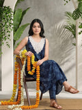 Floral Printed Mirror & Thread Embroidered Yoke Anarkali Kurta With Trouser