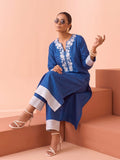 Indigo Blue Embroidered Kurta With Straight Trousers Set