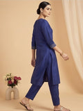 Varanga Women V Neck Straight Kurta With Pants & Dupatta