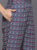 Varanga Women Blue  Printed  Embroidered Kurta With Bottom And Dupatta