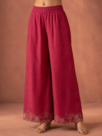 Ethnic Printed Kurta Set With Matching Palazzo And Dupatta