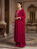 Zari Embroidered Neck Flared Kaftan with Trouser