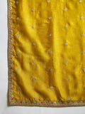 Kurta With Intricate Zari-Embroidered Yoke With Trousers And Zari-Accented Dupatta