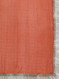 Varanga Women Rust Solid V-Neck  Embellished With Gota Straight Kurta Paired With Tonal Bottom And Dupatta