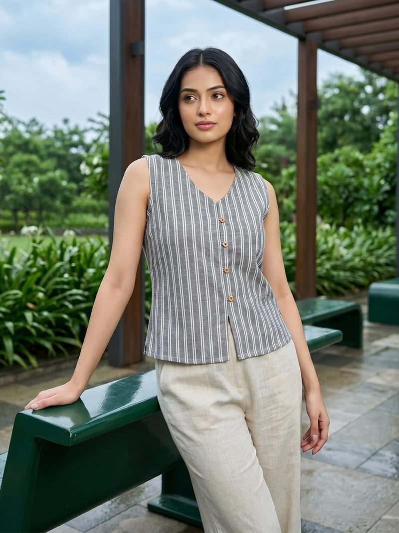 Varanga The Vintage Pinstripe Vest For Women