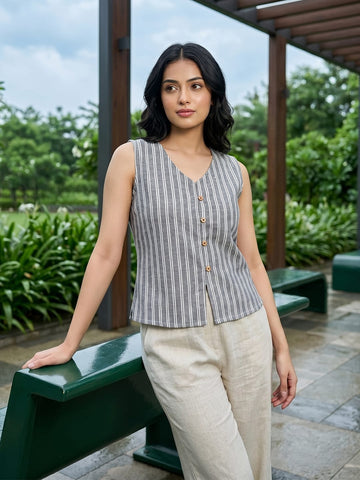 Varanga The Vintage Pinstripe Vest For Women