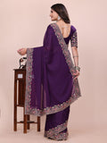 Varanga Floral Embroidered Poly Georgette Heavy Work Saree