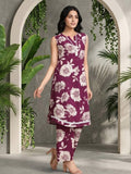 Floral Printed Sleeveless Kurta With Trouser