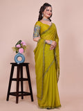 Varanga Embellished Embroidered Silk Blend Designer Saree