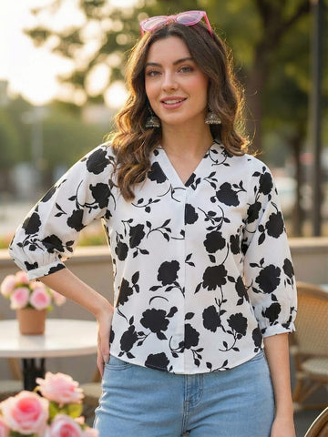 Varanga Women Summer Floral printed Top