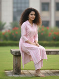 Straight Fit pink Striped cord Set