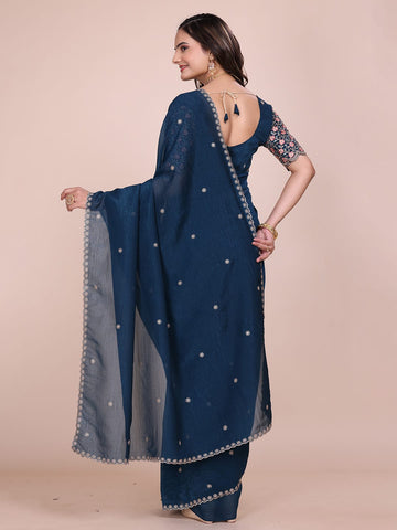 Varanga Embellished Embroidered Poly Chiffon Saree