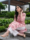 Varanga Women Grey Floral Printed Wit V-Neck And Three Quater Sleeve Straight Kurta