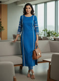 Blue Embroidered Kurta Set