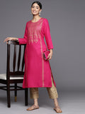 varanga women pink ethnic motifs printed kurta