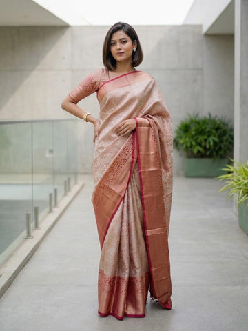 Luxurious silk Saree with rich woven pallu design
