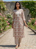 Varanga Women Floral Printed Regular Pure Cotton Kurta with Trousers & With Dupatta