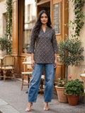 Womens Jrakh-Inspired Printed Top 2177