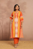Geometric Border Kurta with Trousers