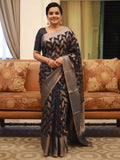 Ethnic Motifs Silk Cotton Handloom Banarasi Saree