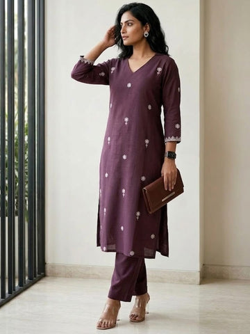 Women’s Sleeveless Burnt Orange Printed Kurta set