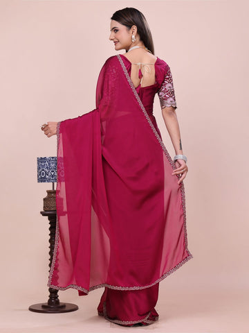Varanga Embroidered Poly Chiffon Designer Saree