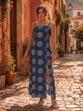 Varanga Blue Colored Women Summer Dress