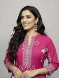 Festive Magenta Celebration pure cotton Suit set