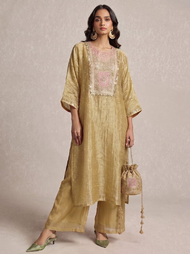 Gilded Champagne Kaftan Set