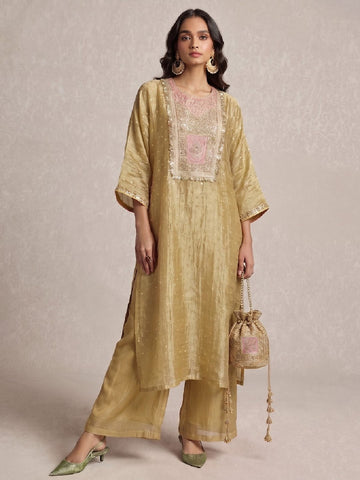 Gilded Champagne Kaftan Set