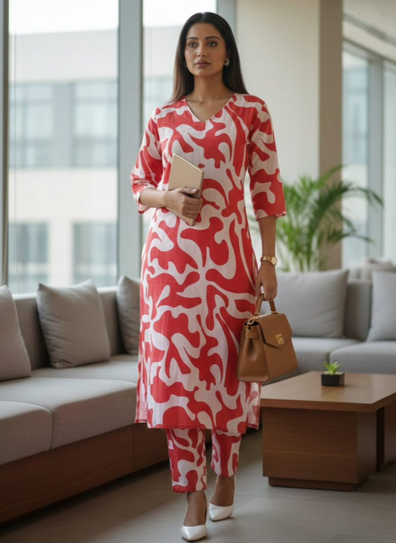 Varanga Women Printed Regular Kurta with Trousers