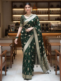 Ethnic Motifs Silk Cotton Handloom Banarasi Saree