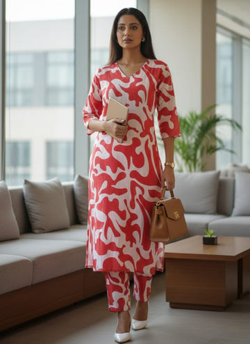 Varanga Women Printed Regular Kurta with Trousers