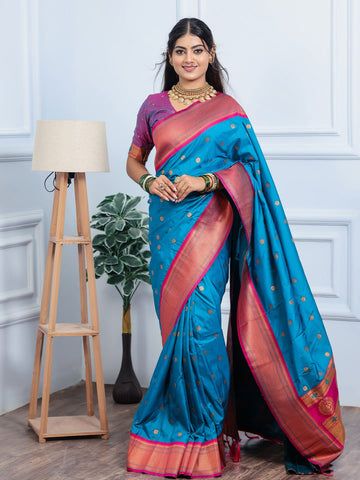 Classic Indian Silk Saree with Rich woven  Pallu Design