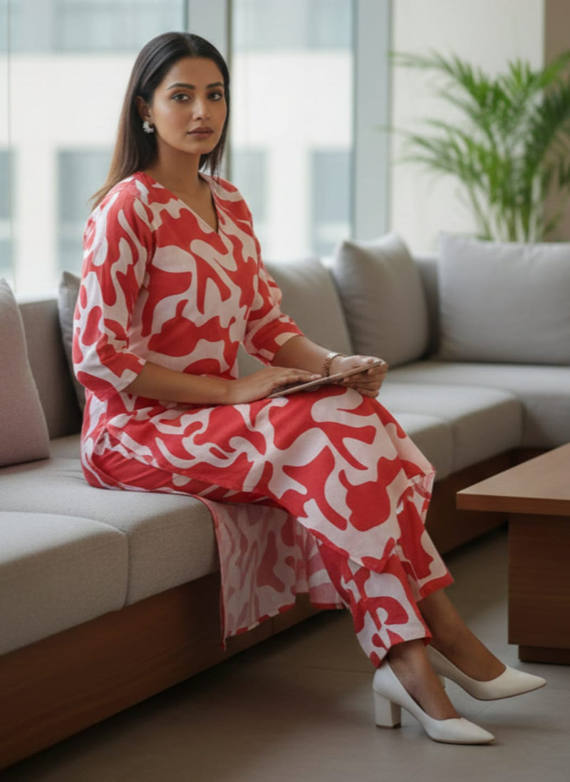 Varanga Women Printed Regular Kurta with Trousers