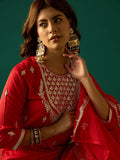 Zari Work Kurta With Sharara And Dupatta