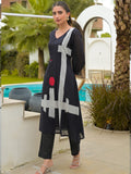Abstract Print Straight Kurta with Trouser