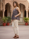 Ethnic Print Strap Sleeve Babydoll Top