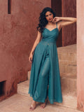 Elegant Teal Kurta Set With Trousers