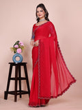Varanga Embellished Sequinned Silk Blend Heavy Work Saree