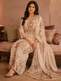 Ethnic Printed Kurta Set With Matching Palazzo And Dupatta