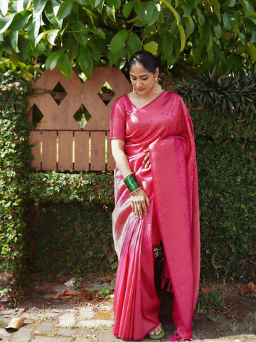 Ethnic Motifs Silk Cotton Handloom Banarasi Saree