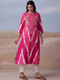 Ikat-Print A-Line Kurta Set