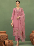 Varanga Women-Floral Motif Thread Embroidered Schiffli & Orangza Lace Detailed Kurta With Trouser & Dupatta