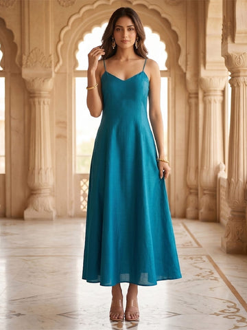 The Sapphire Slip- Women's Maxi Dress