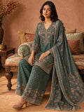 Ethnic Printed Kurta Set With Matching Palazzo And Dupatta