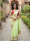 chiffon saree with embroidered border