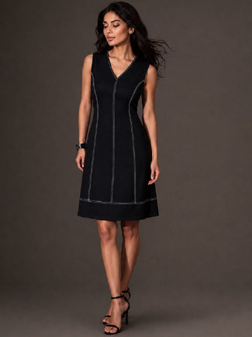 Black A- Line Midi Dress