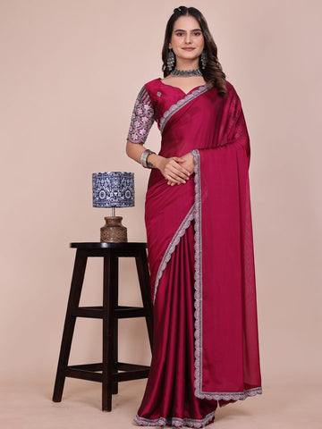 Varanga Embellished Embroidered Silk Blend Saree