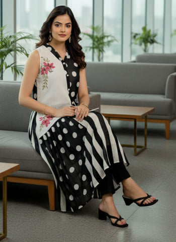 The Chromatic Panel Fusion Kurta
